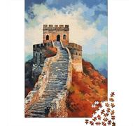 Rompecabezas De 1000 Piezas para Adolescentes Great Wall of China Painting-1 Rompecabezas para Adultos Juego Práctico Montaje De Patrones Diversión En Casa Actividades, 70x50cm/1000pcs