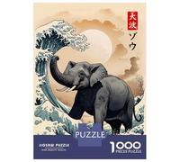 Rompecabezas De 1000 Piezas para Adolescentes Great Wave of Elephant Rompecabezas para Adultos Juegos Divertidos Decoración Cumpleaños, Navidad 70x50cm/1000pcs