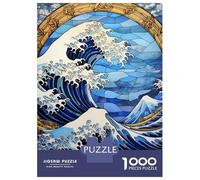 Rompecabezas De 1000 Piezas para Adolescentes Great Wave of Kanagawa Rompecabezas para Adultos Juego De Ingenio para Mejorar La Memoria Regalos para Amigos Y Familiares 38x26cm/1000pcs