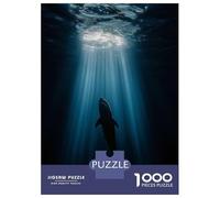 Rompecabezas De 1000 Piezas para Adolescentes Great White Shark in Ocean Depths Rompecabezas Juguetes DIY Pero Divertidos Y Humorísticos Cumpleaños Y Navidad 38x26cm/1000pcs