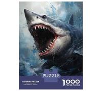 Rompecabezas De 1000 Piezas para Adolescentes Great White Shark Poster Rompecabezas para Adultos Juego Práctico Decoración De Pared Regalos Y Cumpleaños Únicos 70x50cm/1000pcs