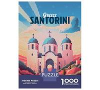Rompecabezas De 1000 Piezas para Adolescentes Greece Santorini Travel Rompecabezas para Adultos Juguetes Antiestrés Corte De Precisión Regalos para Amigos Y Familiares 52x38cm/1000pcs