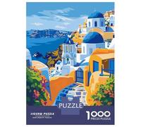 Rompecabezas De 1000 Piezas para Adolescentes Greek Island Santorini Rompecabezas Juegos Relajantes Análisis Y Lógica Juego Desafiante Regalos 38x26cm/1000pcs