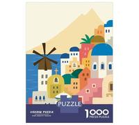Rompecabezas De 1000 Piezas para Adolescentes Greek Island Village Rompecabezas para Adultos Juguetes DIY Alivio del Estrés Oferta como Regalos para Toda La Familia 38x26cm/1000pcs