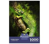 Rompecabezas De 1000 Piezas para Adolescentes Green Animal Splatter Rompecabezas para Adultos Juegos De Relajación Desafío Difícil Desafío Educativo 70x50cm/1000pcs