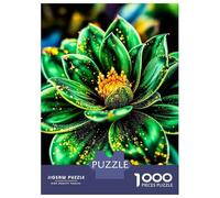 Rompecabezas De 1000 Piezas para Adolescentes Green Flower with Golden Specks Rompecabezas para Adultos Juegos Relajantes Decoración De Pared para Cumpleaños, Navidad 52x38cm/1000pcs