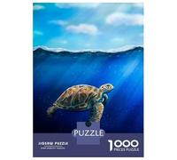 Rompecabezas De 1000 Piezas para Adolescentes Green Sea Turtle Rompecabezas para Adultos Juguete Decoración De Pared Patrón De Montaje Gran Regalo para Jugar 52x38cm/1000pcs