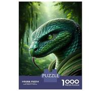 Rompecabezas De 1000 Piezas para Adolescentes Green Snake Art Print Rompecabezas para Adultos Juego Práctico Mejora La Memoria Regalo De Cumpleaños, Regalos, 52x38cm/1000pcs