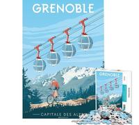 Rompecabezas de 1000 Piezas para Adolescentes Grenoble Capital de los Alpes Juego Educativo Juguetes didácticos Regalo Ideal para cumpleaños y para Disfrutar en Familia (Tamaño 38x26cm)