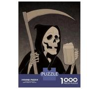 Rompecabezas De 1000 Piezas para Adolescentes Grim Reaper with Beer Rompecabezas para Adultos Juegos De Relajación Desafío Difícil Desafío Educativo 70x50cm/1000pcs