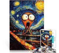 Rompecabezas de 1000 Piezas para Adolescentes Grito de la Noche Estrellada Rompecabezas Decoración de Pared cumpleaños y Navidad 38x26cm