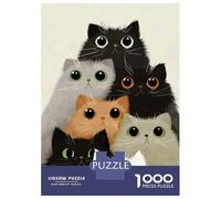 Rompecabezas De 1000 Piezas para Adolescentes Group of Cute Cartoon Cats Rompecabezas para Adultos Juguetes Antiestrés Difícil Difícil Cumpleaños Y Navidad 52x38cm/1000pcs