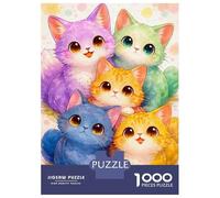 Rompecabezas De 1000 Piezas para Adolescentes Group of Cute Colorful Kittens Rompecabezas para Adultos Juguete Decoración De Pared Decoración Difícil Y Desafiante 38x26cm/1000pcs