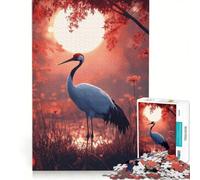 Rompecabezas de 1000 Piezas para Adolescentes: Grulla al Atardecer, Juegos educativos, decoración de Pared, para Fortalecer el Amor Entre Parejas 50x75cm