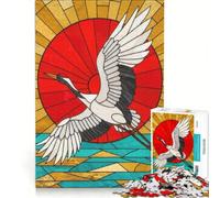 Rompecabezas de 1000 Piezas para Adolescentes Grulla de vitral Volando sobre el Agua Juguetes para armar interacción Entre Padres e Hijos cumpleaños 38x26cm