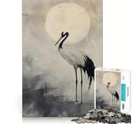 Rompecabezas de 1000 Piezas para Adolescentes Grulla Tranquila Juego de Ajuste Habilidad Mental Diversión Ocio Tiempo de diversión Navidad Arte para el hogar (38x26cm)