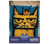 Rompecabezas De 1000 Piezas para Adolescentes Grumpy Abstract Cat Rompecabezas para Adultos Juego Práctico Regalo De Cumpleaños Regalos De Cumpleaños Únicos 70x50cm/1000pcs