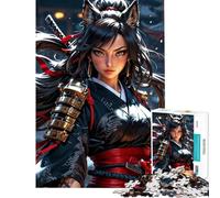 Rompecabezas de 1000 Piezas para Adolescentes Guardián de la Espada Zorro Samurai Feroz Ideal para cumpleaños y Navidad Juguete Educativo Apto para Mayores de 14 años (50x75cm)