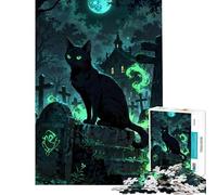 Rompecabezas de 1000 Piezas para Adolescentes Guardián del Inframundo ︰ El Gato del Cementerio Desafío Educativo Decoración para el hogar Juegos educativos Apto para Mayores de 14 años (38x26cm)