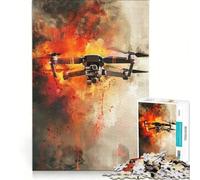 Rompecabezas de 1000 Piezas para Adolescentes: Guerra de Drones, Juegos relajantes, desafiantes y de dificultad Alta, Regalo de cumpleaños, obsequios 38x26cm