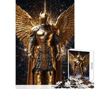 Rompecabezas de 1000 Piezas para Adolescentes Guerrero ángel Dorado Juguete Educativo Gran Regalo y Juego de ingenio Entrena tu Cerebro y Tus Manos tamaño 50x75cm