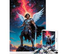 Rompecabezas de 1000 Piezas para Adolescentes Guerrero angelical Miguel decoración del hogar Juguetes Regalos para Mujeres y Hombres Juegos Divertidos desafío Educativo tamaño 38x26cm