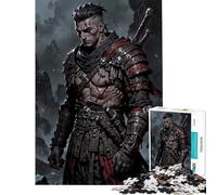 Rompecabezas de 1000 Piezas para Adolescentes Guerrero herido en un Entorno de fantasía Oscura Juguetes educativos Juegos relajantes Actividades Familiares Regalos para Mujeres y Hombres (38x52cm)