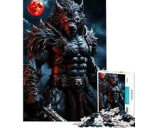 Rompecabezas de 1000 Piezas para Adolescentes Guerrero Hombre Lobo Juego Familiar desafío de Inteligencia Cerebral Juguetes adictivos Regalos de Amigo Invisible Mejora de la Memoria (tamaño 38x52cm)