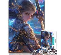 Rompecabezas de 1000 Piezas para Adolescentes, Guerrero Ninja japonés, para Adolescentes y Adultos, Entrena tu Cerebro y Tus Manos, Regalo de cumpleaños, 50x75cm