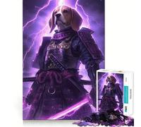 Rompecabezas de 1000 Piezas para Adolescentes Guerrero samurái Beagle,Juego de Ajuste preciso,Juego de Habilidad Mental,diversión Relajante,Juego de cumpleaños (38x26cm)