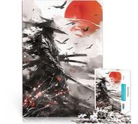 Rompecabezas de 1000 Piezas para Adolescentes Guerrero samurái japonés Diversión Familiar con Piezas de Formas aleatorias Que se entrelazan Completamente 52x38cm