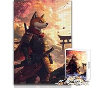 Rompecabezas de 1000 Piezas para Adolescentes, Guerrero samurái Zorro en Paisaje japonés, Tardes relajantes, Ajuste, Corte de precisión, Juguete para Jugar, tamaño 38x52cm