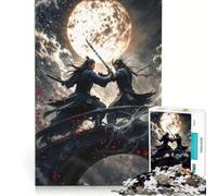 Rompecabezas de 1000 Piezas para Adolescentes Guerreros samuráis luchando Juegos educativos interacción Entre Padres e Hijos 38x52cm