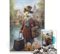 Rompecabezas de 1000 Piezas para Adolescentes Guía de Viaje del Pato Juegos Familiares Mejora de la Memoria con póster y Hoja de Preguntas a Juego 50x75cm