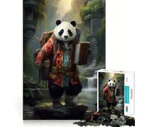 Rompecabezas de 1000 Piezas para Adolescentes Guía de Viaje, Panda, Juego de Bordes limpios, Juguete de Desarrollo cognitivo, Juego de Entretenimiento, Regalo de decoración navideña (38x26cm)