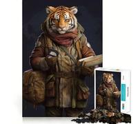 Rompecabezas de 1000 Piezas para Adolescentes Guía de Viaje, Tigre, Bordes limpios, Juego de concentración Mental, Juego Lento, Divertido, Regalo de cumpleaños (38x26cm)