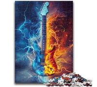 Rompecabezas de 1000 Piezas para Adolescentes: Guitarra de Hielo y Fuego, Regalo Divertido y Actividad para el hogar, Juguete para días lluviosos (50x75cm)