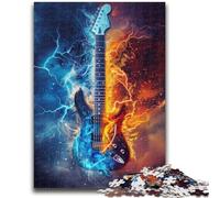 Rompecabezas de 1000 Piezas para Adolescentes, Guitarra de Hielo y Fuego, Rompecabezas para Adultos, Actividad Divertida para el hogar, Juguetes para días lluviosos, Regalos de cumpleaños, 38x26cm