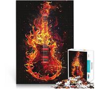 Rompecabezas de 1000 Piezas para Adolescentes Guitarra llameante Entrena tu Cerebro y Tus Manos Toda la Familia. 75x50cm