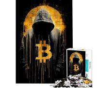 Rompecabezas de 1000 Piezas para Adolescentes Hacker de Bitcoin con Sudadera con Capucha Ayuda a ejercitar el Cerebro Decoración para el hogar Juego práctico para Mayores de 14 años 50x75cm