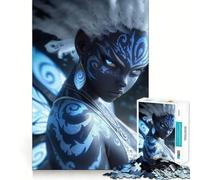 Rompecabezas de 1000 Piezas para Adolescentes Hada Azul con Tatuajes intrincados Diversión con articulaciones Suaves,Regalo para ejercitar la Mente,Juego Relajante,Arte navideño para el Tiempo Libre