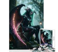 Rompecabezas de 1000 Piezas para Adolescentes Hada Oscura alada en el Bosque Juguete para decoración de Pared Regalos de cumpleaños Juego de ingenio descompresión Intelectual tamaño 50x75cm