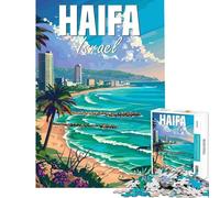 Rompecabezas de 1000 Piezas para Adolescentes Haifa Israel Rompecabezas para Adultos Juego de ingenio Divertido humorístico difícil y desafiante (tamaño 38x52cm)