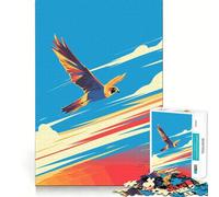 Rompecabezas de 1000 Piezas para Adolescentes Halcón en Vuelo,ilustración Minimalista,Juego de lógica Divertido y de Corte preciso,Juego Tranquilo,decoración navideña,Regalo (50x75cm)