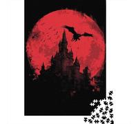 Rompecabezas De 1000 Piezas para Adolescentes Halloween Castle Moon Poster Rompecabezas para Adultos Juegos Divertidos Decoración Ayuda A Ejercitar El Cerebro 52x38cm/1000pcs