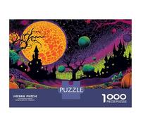 Rompecabezas De 1000 Piezas para Adolescentes Halloween Fantasy Landscape Rompecabezas para Adultos Juego Práctico Montaje De Patrones Diversión En Casa Actividades, 70x50cm/1000pcs