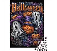 Rompecabezas De 1000 Piezas para Adolescentes Halloween Ghosts & Pumpkins Rompecabezas para Adultos Juguetes De Bricolaje Difícil Difícil Diversión En El Hogar Actividades, 70x50cm/1000pcs