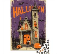 Rompecabezas De 1000 Piezas para Adolescentes Halloween Haunted House Decorations Rompecabezas para Adultos Juguetes DIY para La Diversión Familiar para Cumpleaños, Navidad 70x50cm/1000pcs