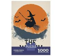 Rompecabezas De 1000 Piezas para Adolescentes Halloween The Witch Rompecabezas para Adultos Juegos De Relajación Ensamblaje De Patrones Diversión En Casa Actividades, 52x38cm/1000pcs