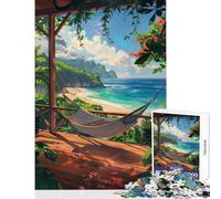 Rompecabezas de 1000 Piezas para Adolescentes Hamaca Junto al océano Juguetes de Bricolaje Regalos de Amigo Secreto Juego Educativo para cumpleaños y Navidad tamaño 38x26cm